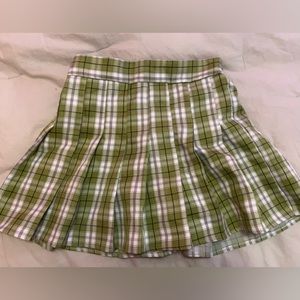 Green and white plad Princess Polly Skirt